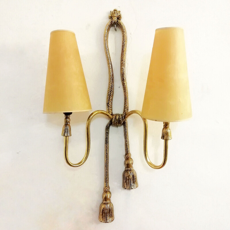 Vintage bronzen wandlamp Valenti Italo 1970
