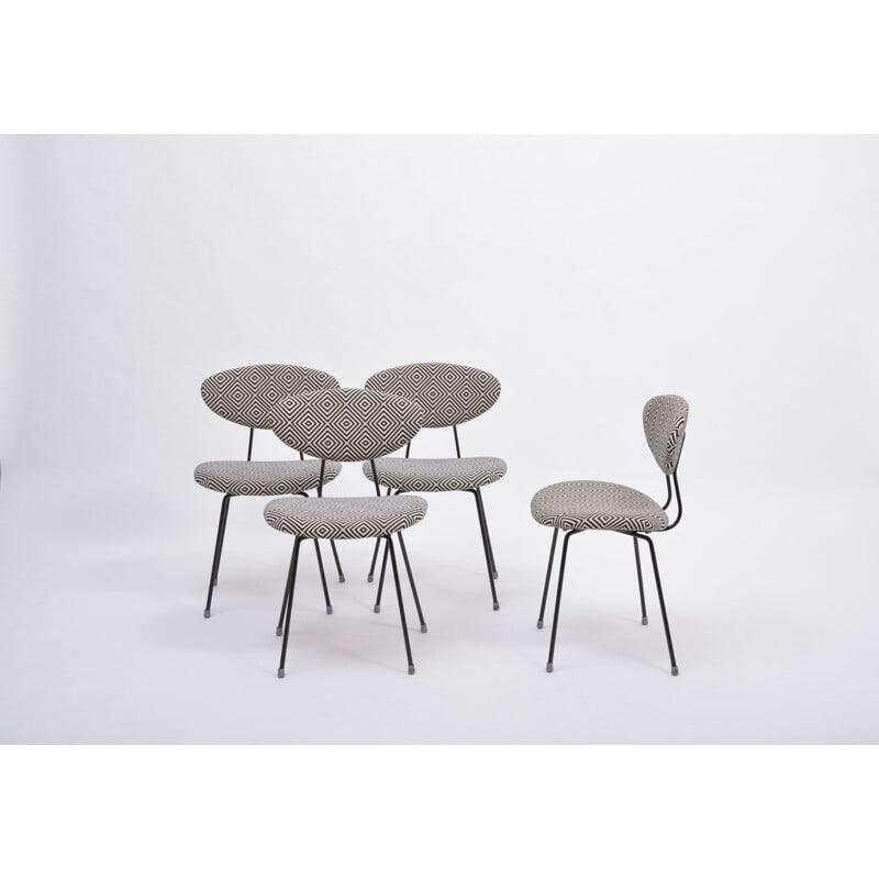 Ensemble de 4 chaises vintage modernes par Rudolf Wolf pour Elsrijk 1950