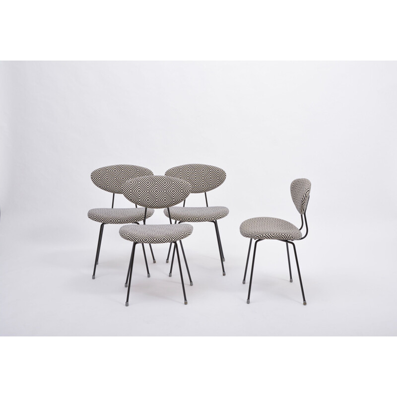 Conjunto de 4 cadeiras vintage modernas de Rudolf Wolf para Elsrijk 1950