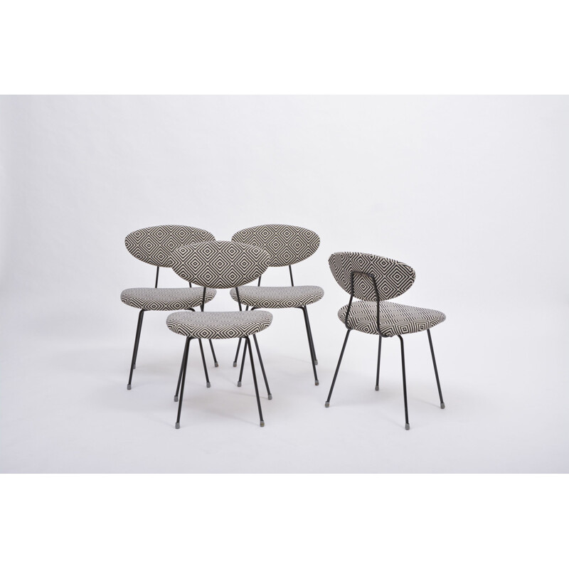 Ensemble de 4 chaises vintage modernes par Rudolf Wolf pour Elsrijk 1950