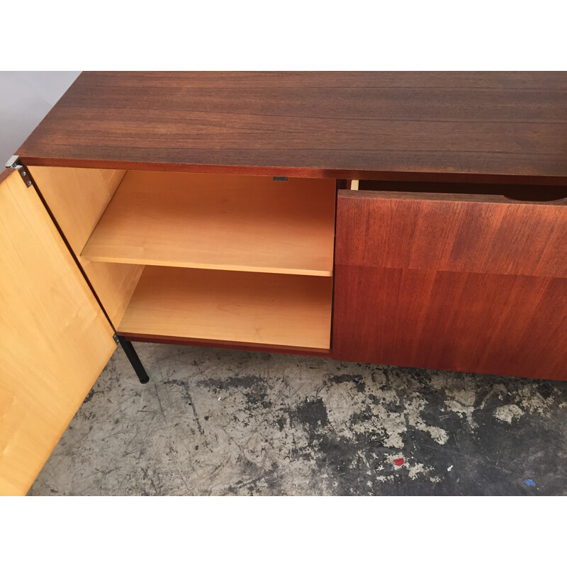 Bofinger sideboard in teak ansd steel, PHILIPPON & LECOQ - 1958