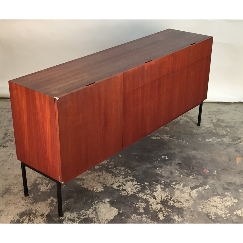 Bofinger sideboard in teak ansd steel, PHILIPPON & LECOQ - 1958