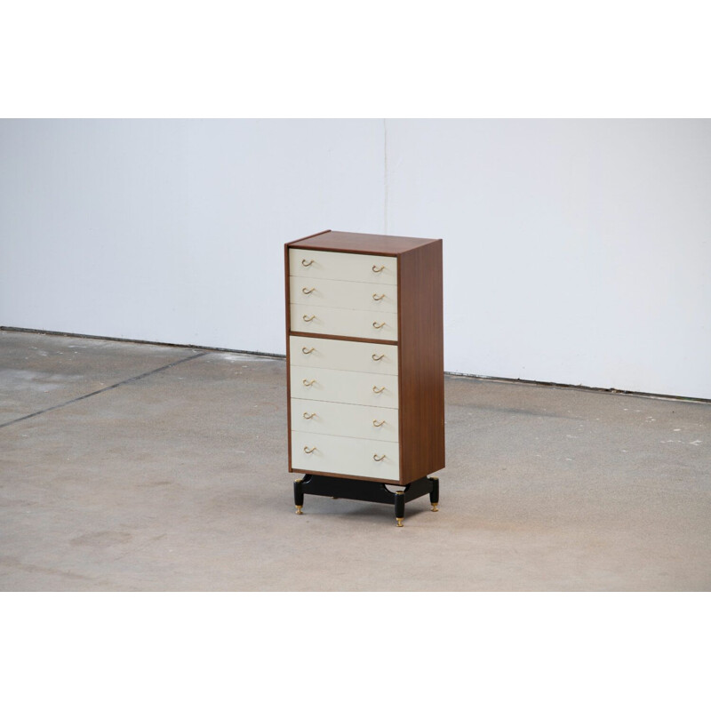 Vintage Teak and  Brass Chest of Drawers Scandinavian