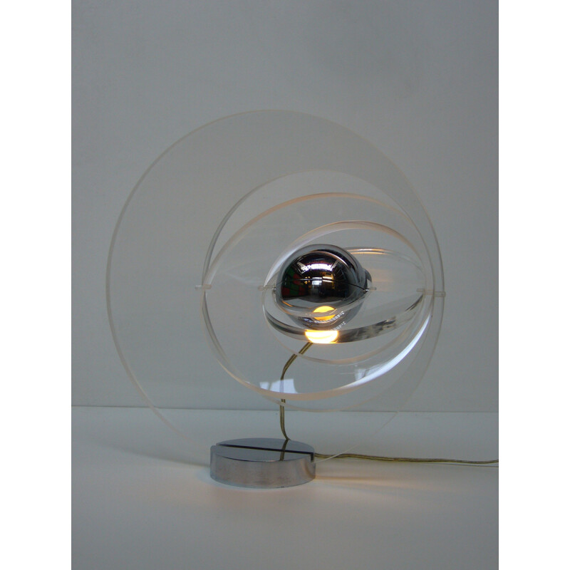 Vintage chrome-plated steel fixture "Satellite" by Yonel Lebovici, 1969
