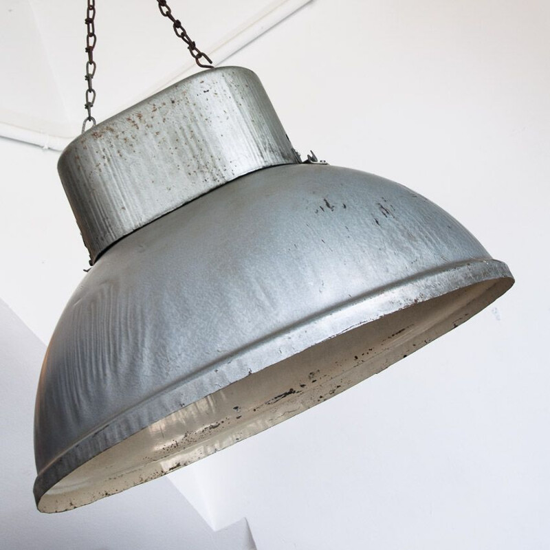 Vintage industrial ceiling lamp of iron, Poland, 1960