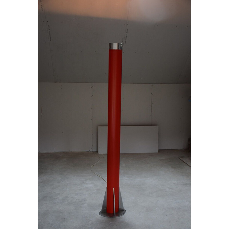 Lampe vintage "le Mât" rouge de Yonel Lebovici, 1981