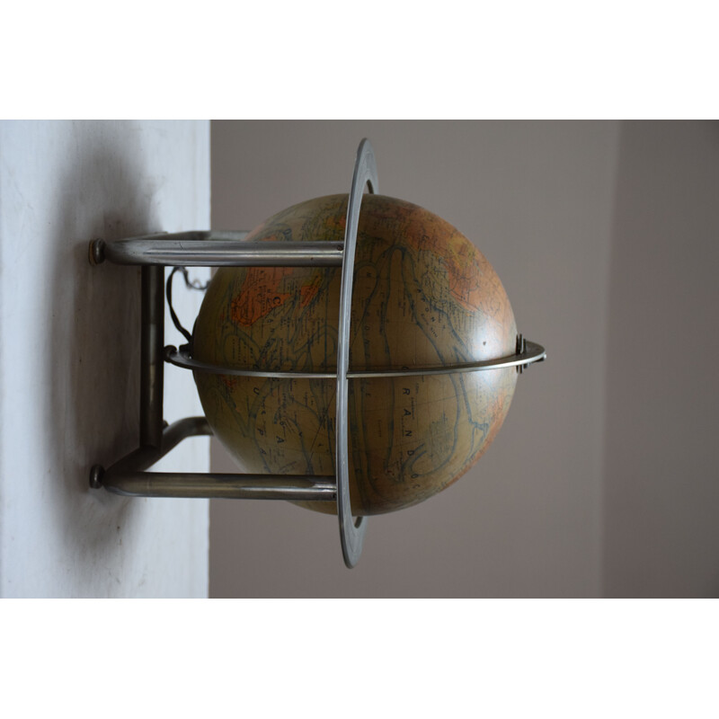 Vintage luminous glass globe attributed to Jacques Adnet 1930