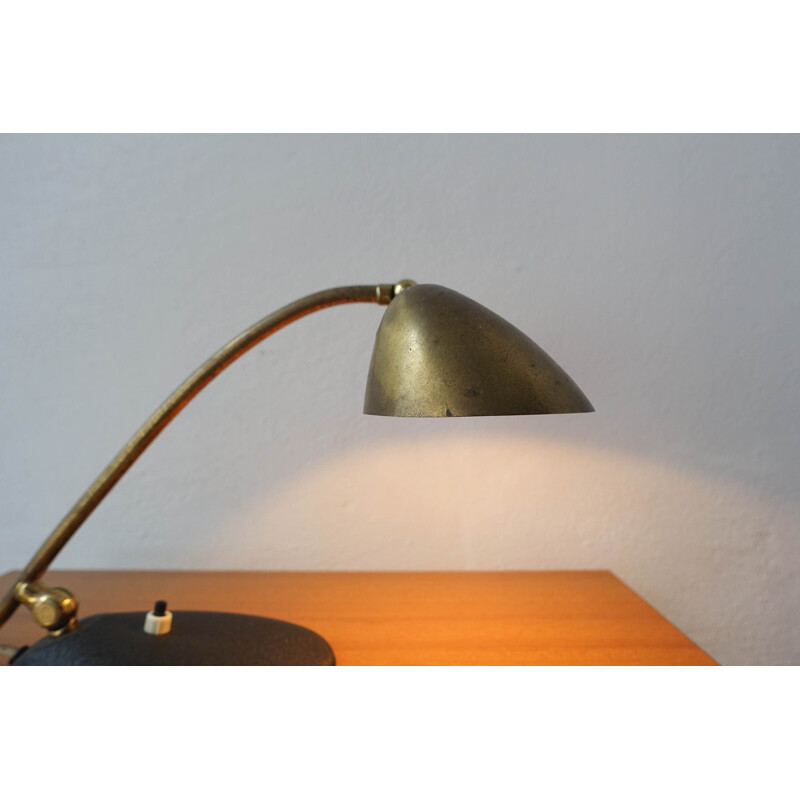 Lampe de bureau ou de piano vintage en laiton 1950