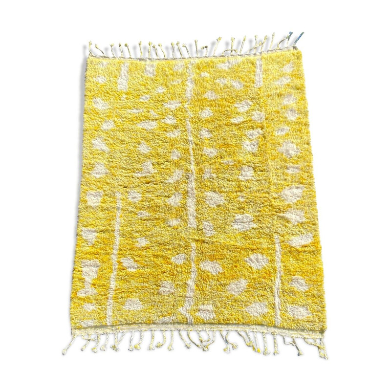 Tapis vintage berbere Beni Ouarain jaune