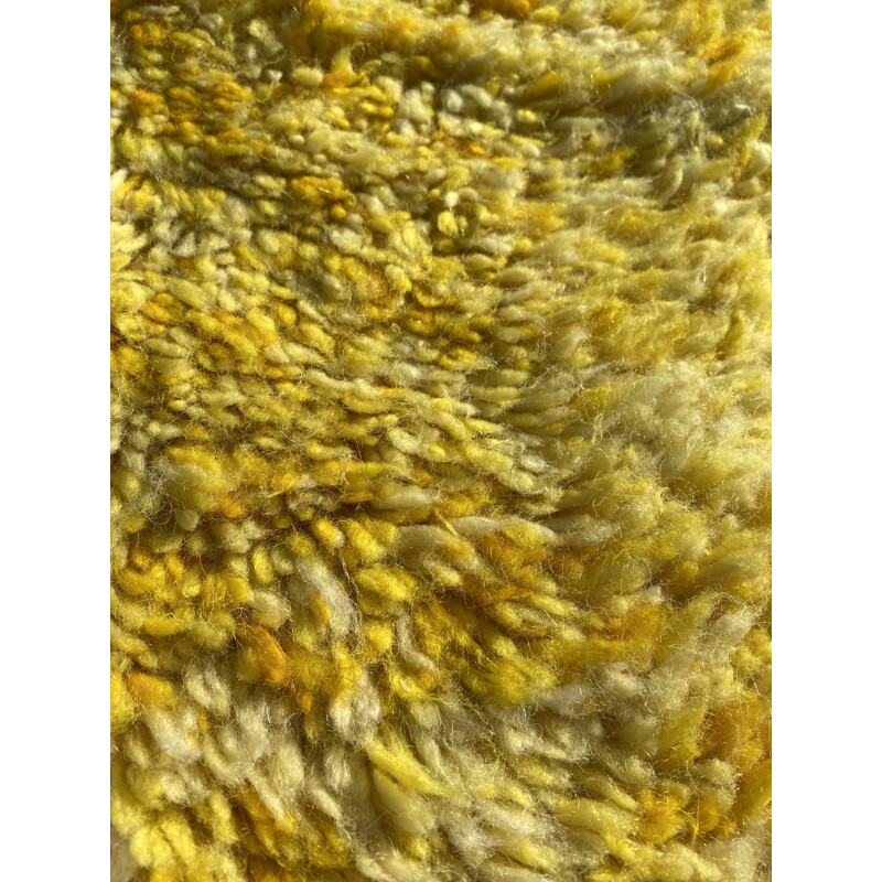 Vintage carpet Beni Ouarain yellow Berber