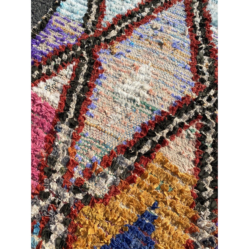 Vintage Berber Boucherouite tapijt