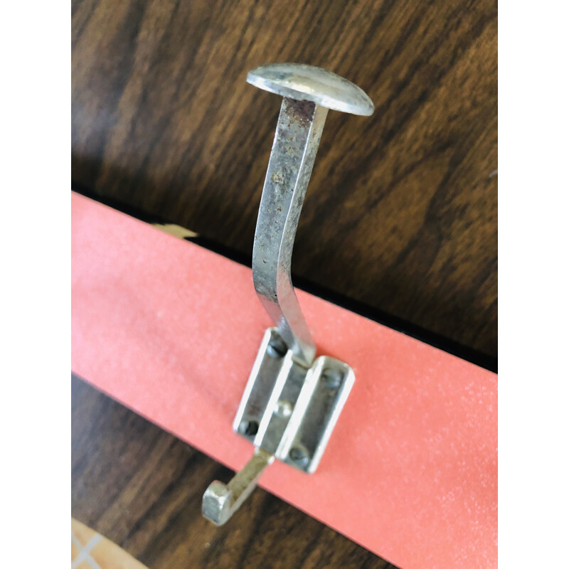 Vintage coat and hat rack in pink formica, 1950