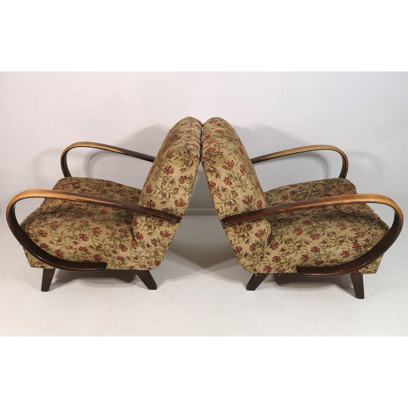 Pair of Vintage Armchairs by Jindřich Halabala, Art Deco 1950s