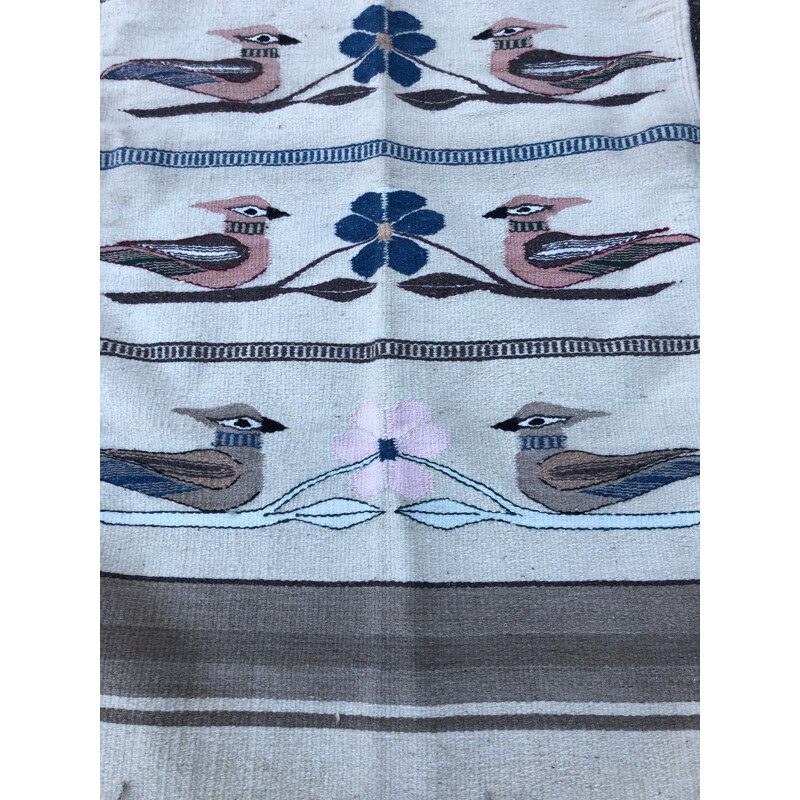 Vintage Bird Rug 1970