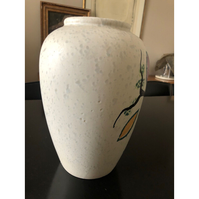 Vintage vase with leaf design, 1950