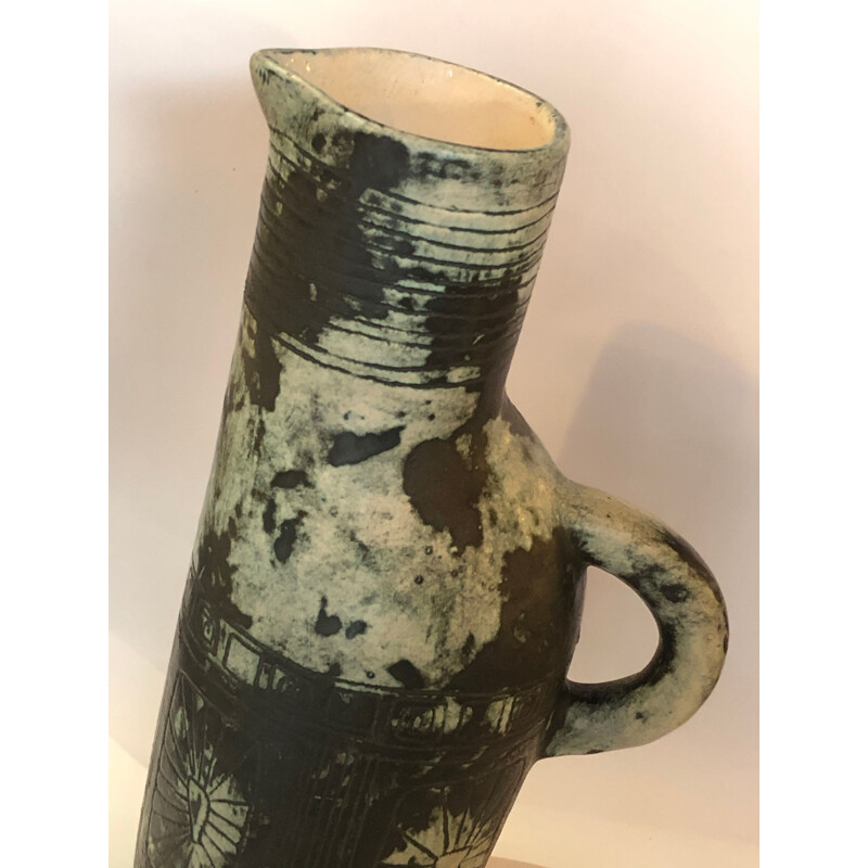 Large vintage ceramic jug by Jacques Blin 1950