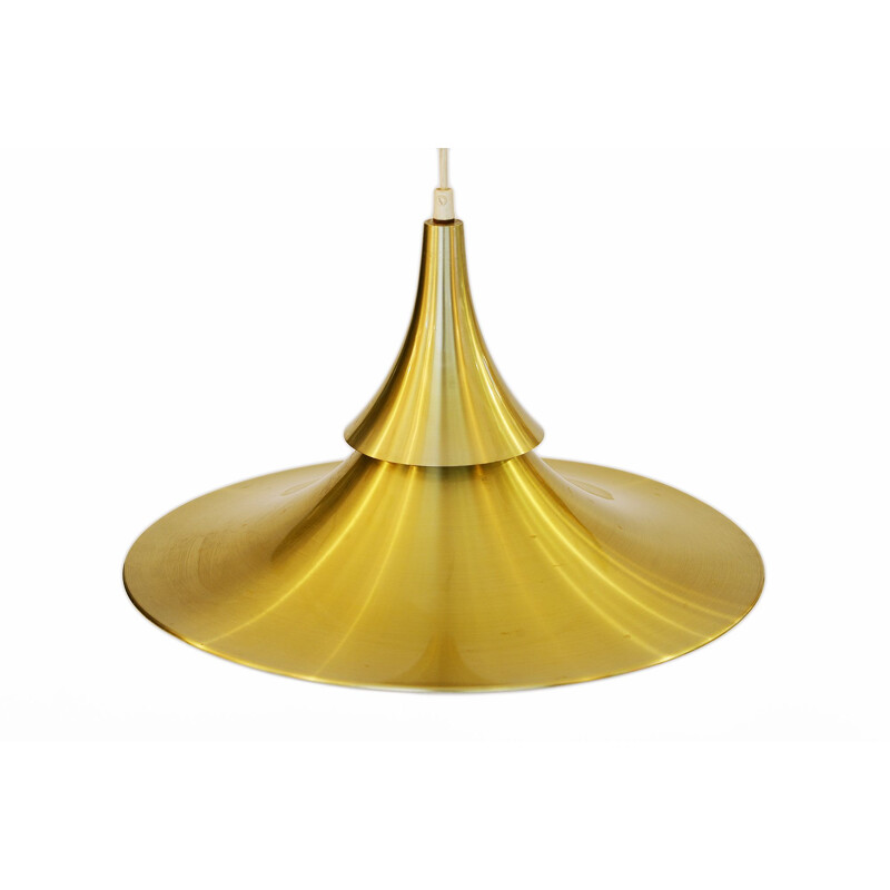 Large vintage brass colored pendant light. Denmark 1960s