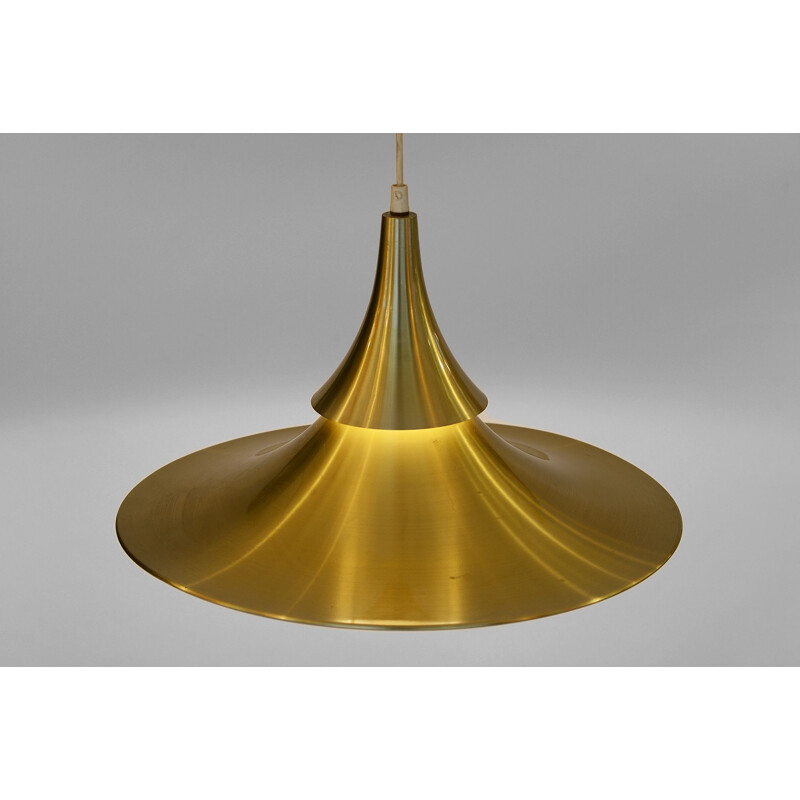 Large vintage brass colored pendant light. Denmark 1960s