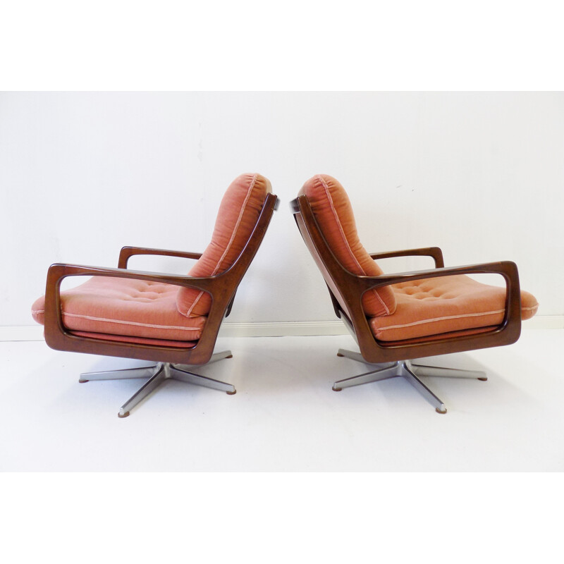 Pair of vintage mohair armchairs for Soloform Eugen Schmidt 