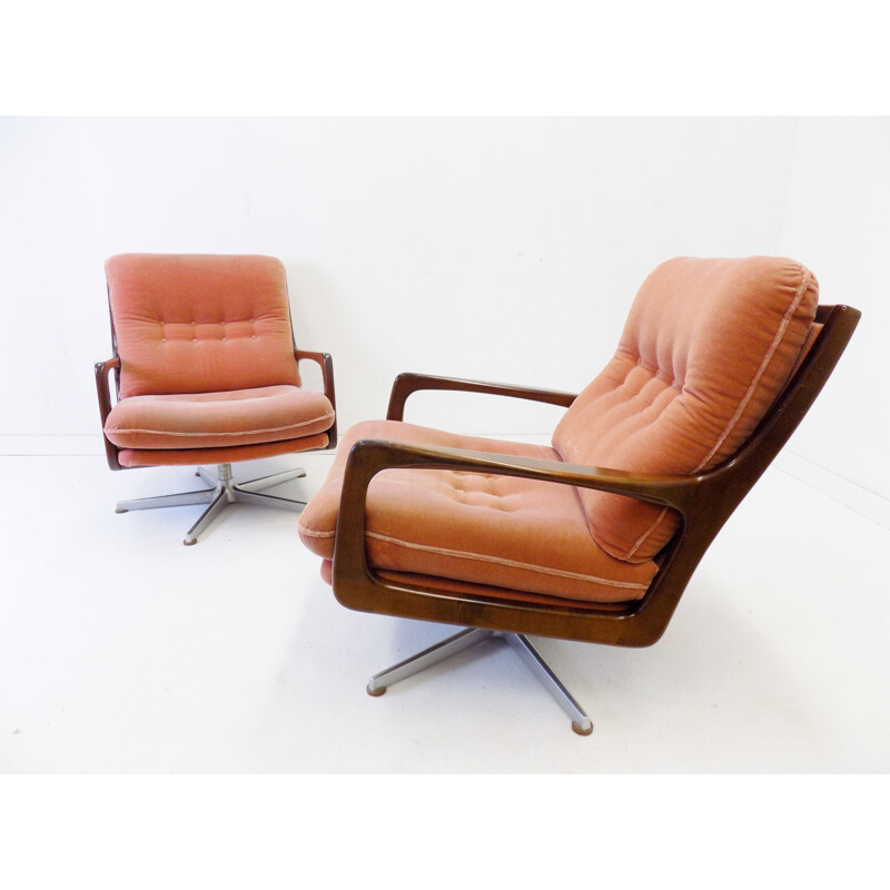 Paire de fauteuils vintage en mohair pour Soloform Eugen Schmidt 