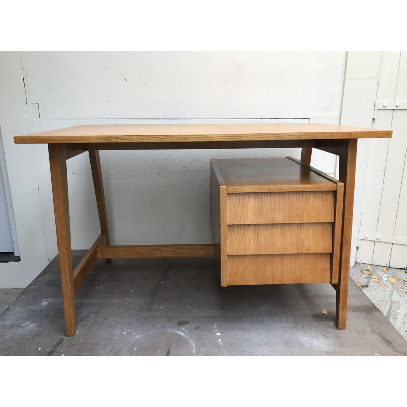 Vintage desk with  compass feet 1960's
