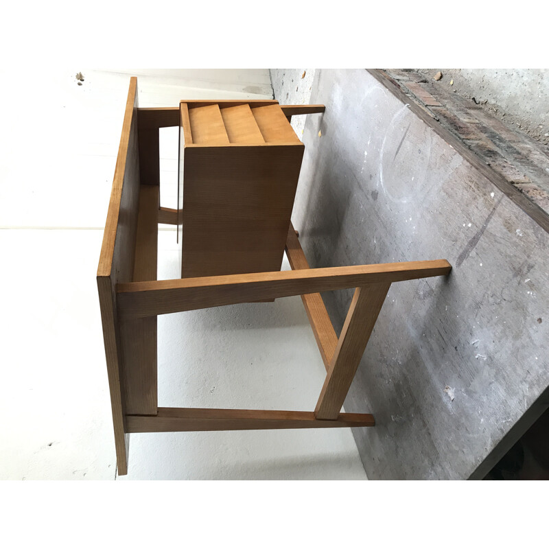 Vintage desk with  compass feet 1960's