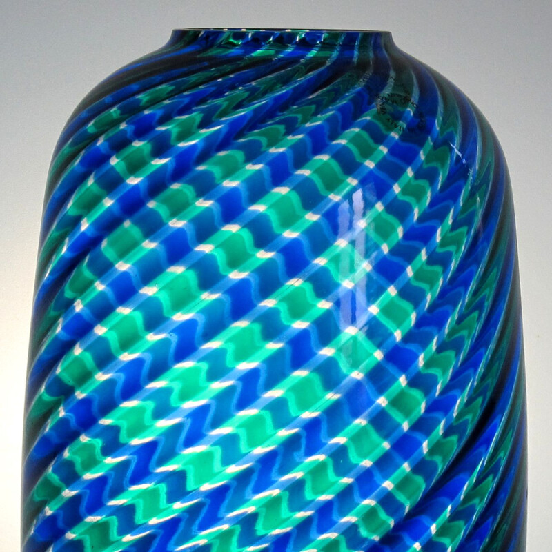 Vaso vintage in cristallo di Murano di Paolo Venini 1987