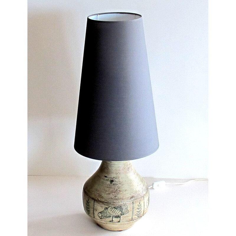 Grande lampe vintage en céramique par Jacques Blin  1950