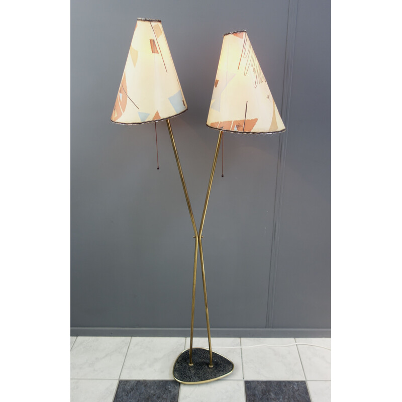 Vintage floorlamp 2 shades MCM 1950s