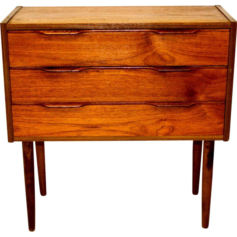 Vintage teak and beech chest of drawers Denmark, 1960