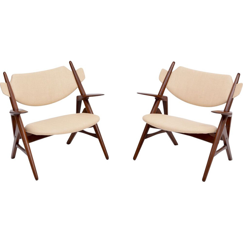 Paar vintage moderne stoelen van Hans Wegner 1950