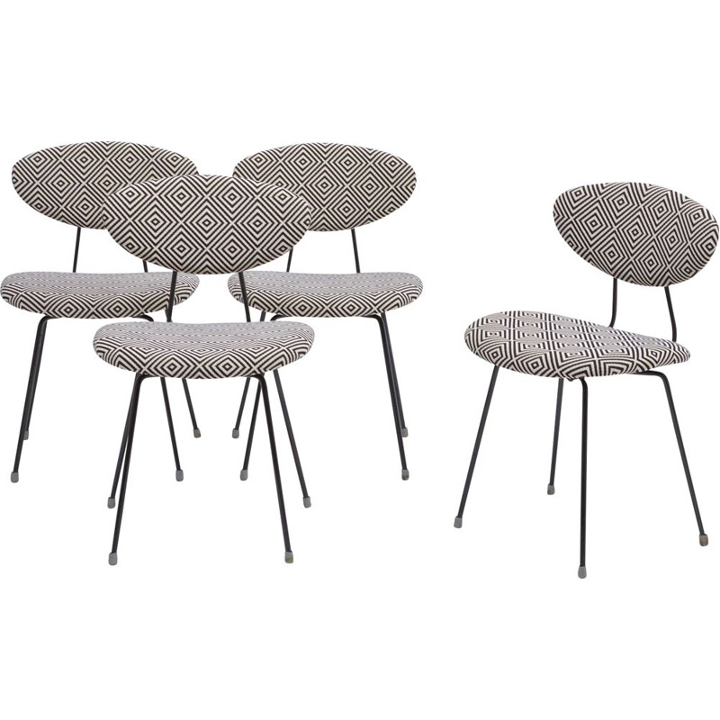 Set of 4  Mid-Century Modern dining chairs by Rudolf Wolf for Elsrijk 1950s