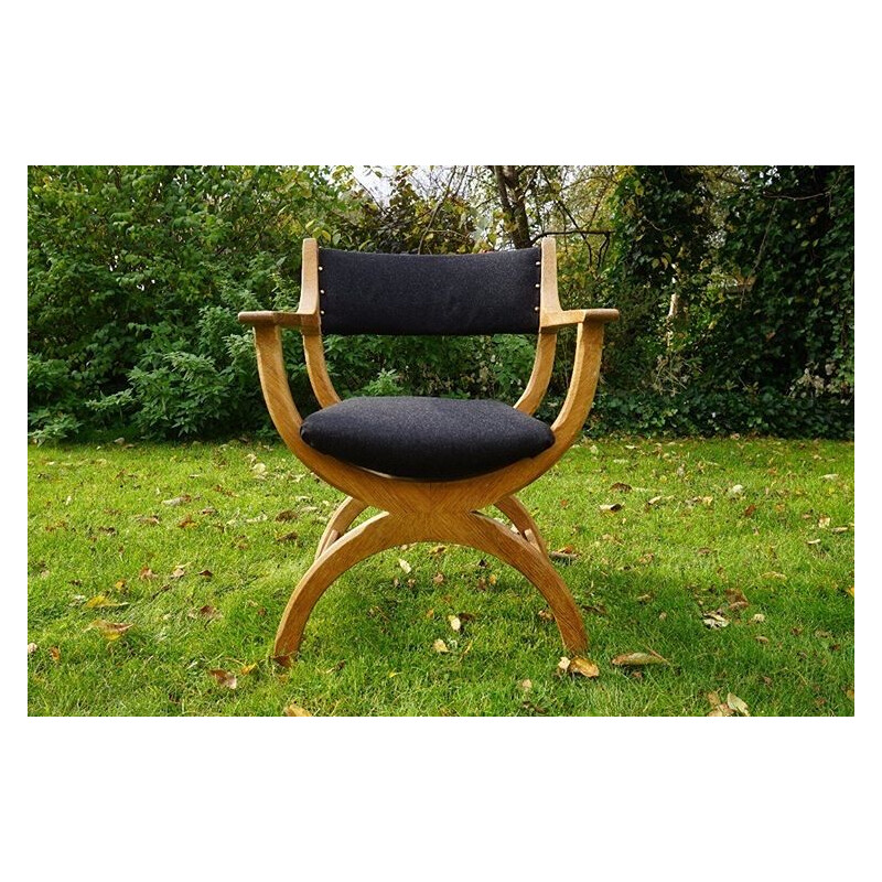 Fauteuil Vintage en chêne Henning Kjærnulf Kurul