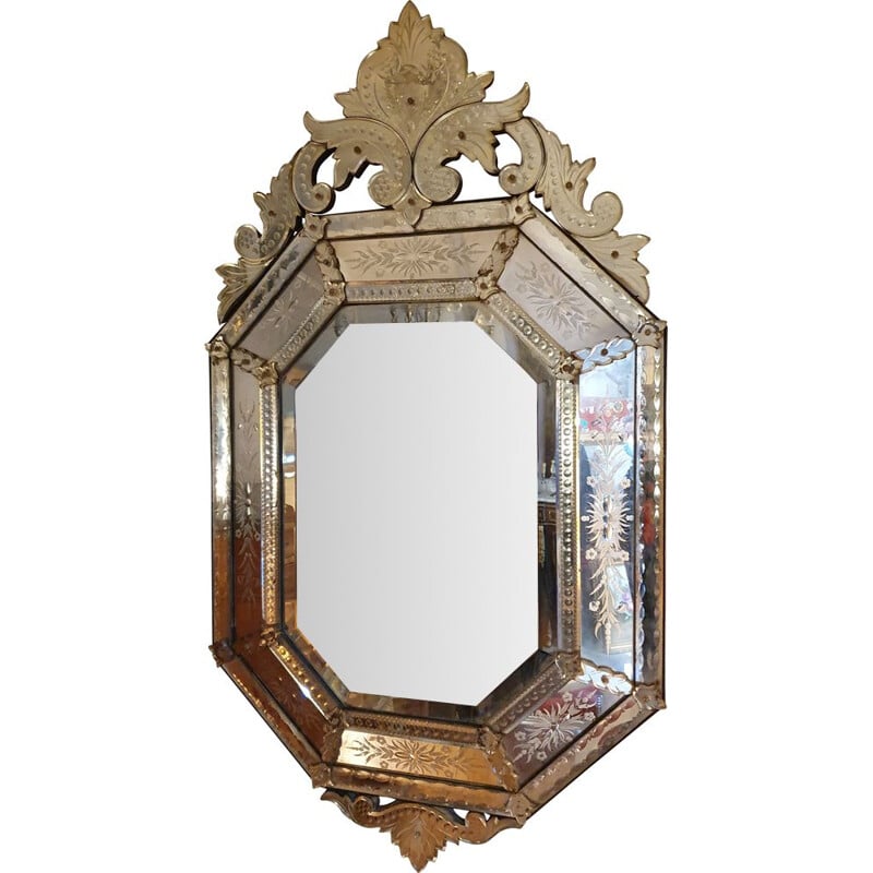 Grand Miroir Vénitien vintage 20ème