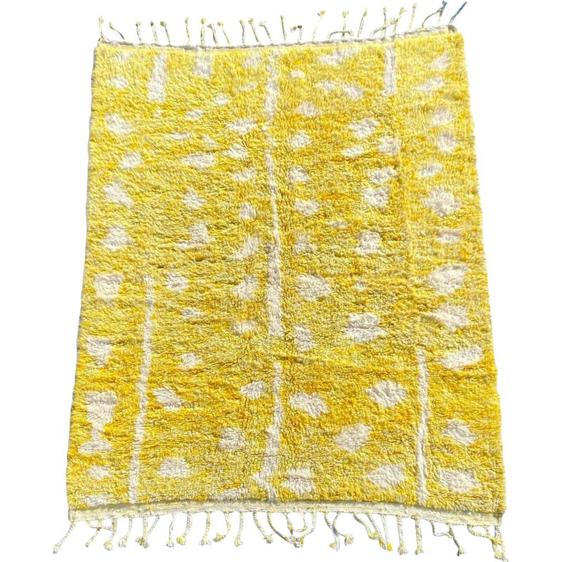 Vintage carpet Beni Ouarain yellow Berber