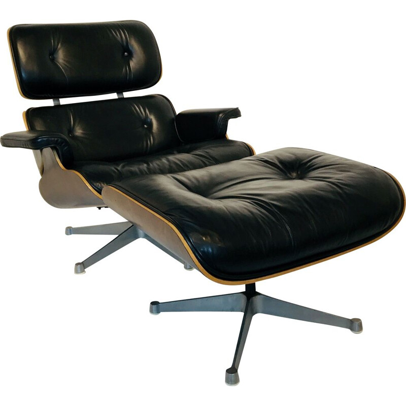 Fauteuil Lounge Chair par Charles & Ray Eames pour ICF De Padova, Italie, 1970’s.