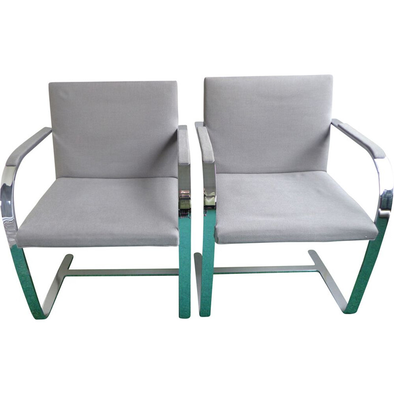 Pair of Vintage Dining Chairs by Ludwig Mies van der Rohe for Knoll Inc Knoll International 1980s