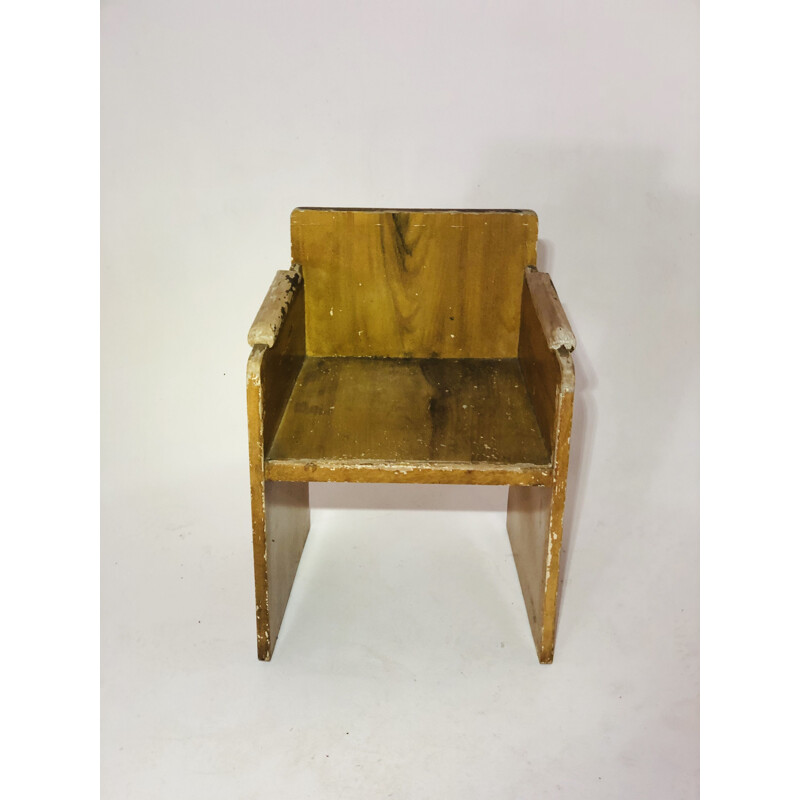 Vintage wooden children's armchair 