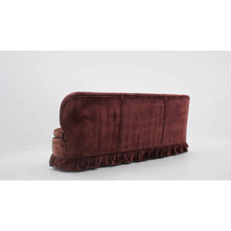 Vintage Melchiorre Bega 3-seater velvet sofà 1940