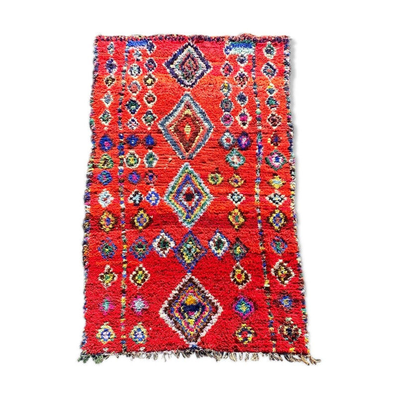 Vintage Berber Boucherouite carpet