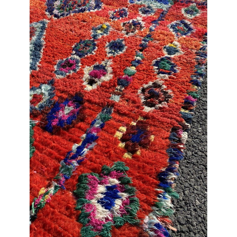 Vintage Berber Boucherouite carpet