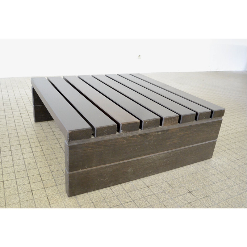 Vintage  coffee table Wengé minimalistic 1980s