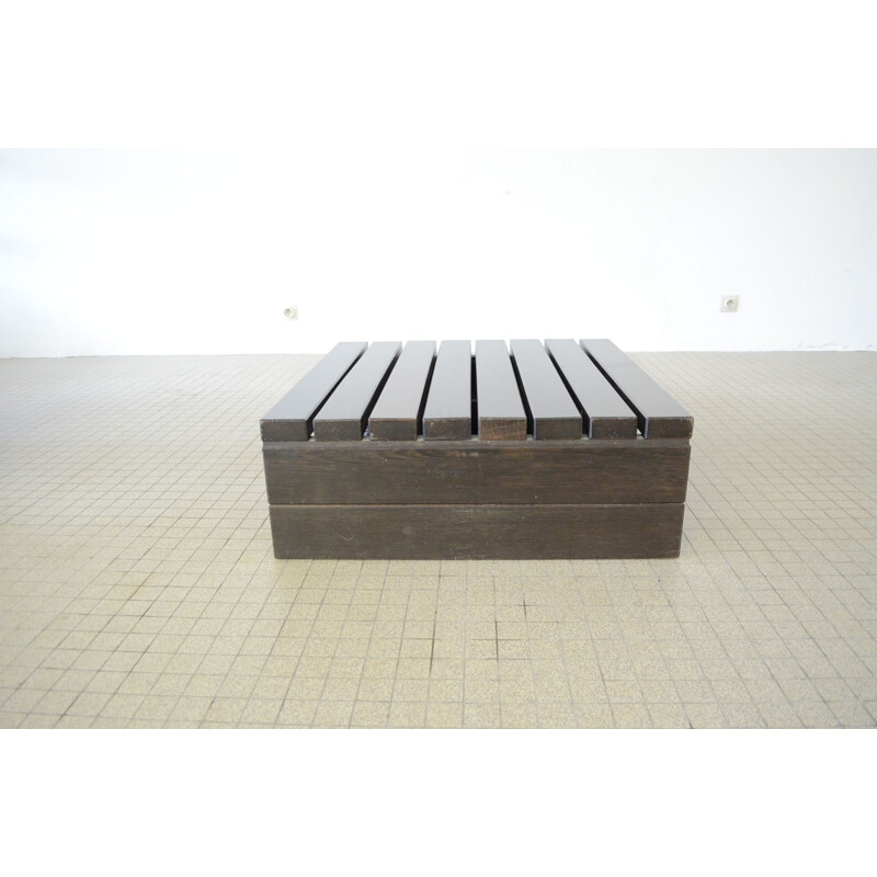 Vintage  coffee table Wengé minimalistic 1980s