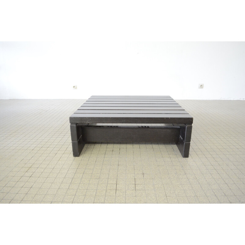 Vintage  coffee table Wengé minimalistic 1980s