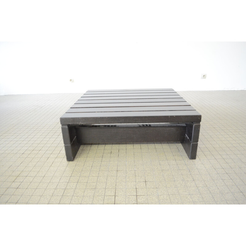 Vintage  coffee table Wengé minimalistic 1980s