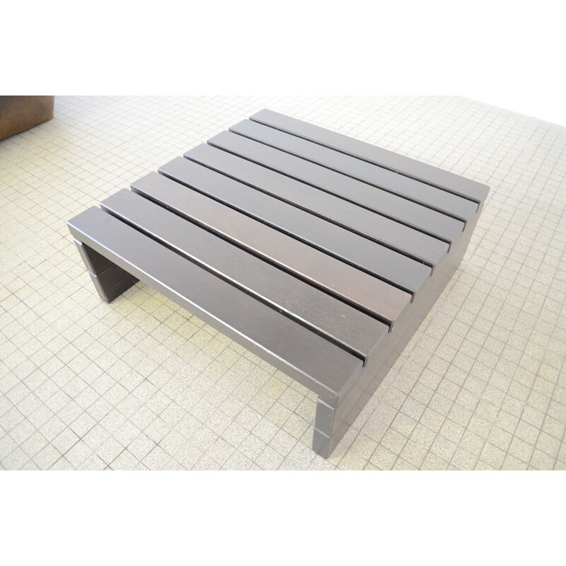 Vintage  coffee table Wengé minimalistic 1980s