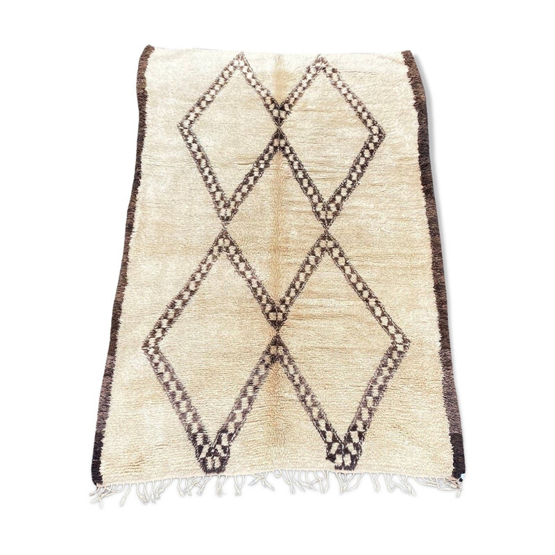 Vintage Berber beni ouarain 1950 carpet