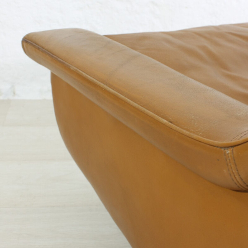 Fauteuil et canapé lounge vintage en cuir 1970