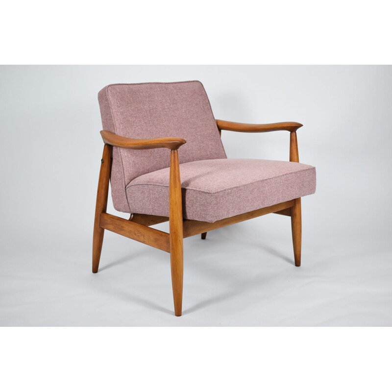 Vintage polish vintage armchair pink GFM-87 icon, 1960s  