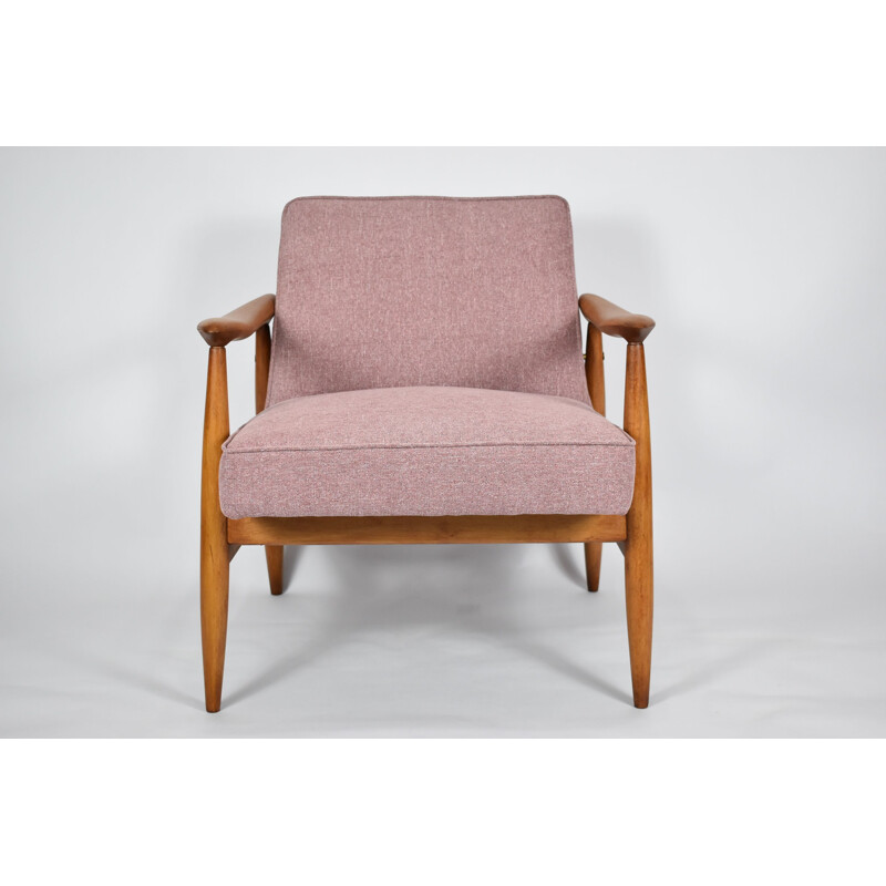 Vintage polish vintage armchair pink GFM-87 icon, 1960s  